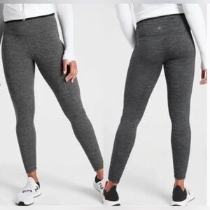 Athleta Altitude Tight Polartec Power Stretch Grey Heather Size S/T Fleece Lined